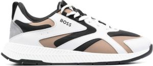 BOSS panelled lace-up trainers Black