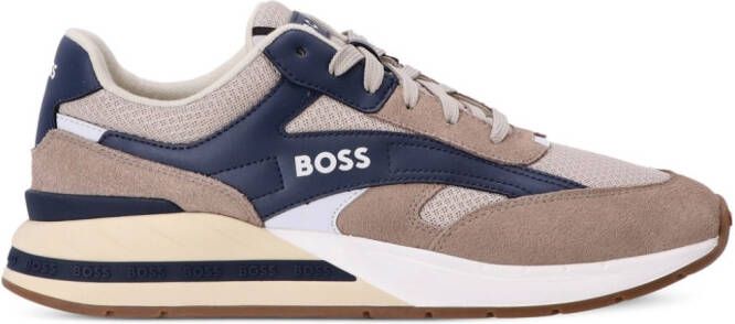 BOSS panelled low-top sneakers Neutrals