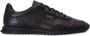 BOSS perforated low-top leather sneakers Black - Thumbnail 1