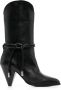 BOSS pointed-toe leather boots Black - Thumbnail 1