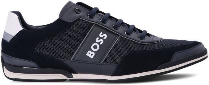 BOSS reflective logo mesh sneakers Blue