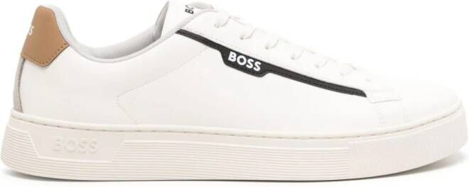 BOSS Rhys Tenn lace-up leather sneakers White