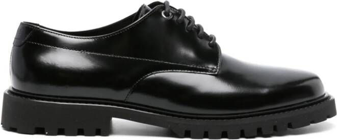 BOSS ridged leather Derby shoes Black