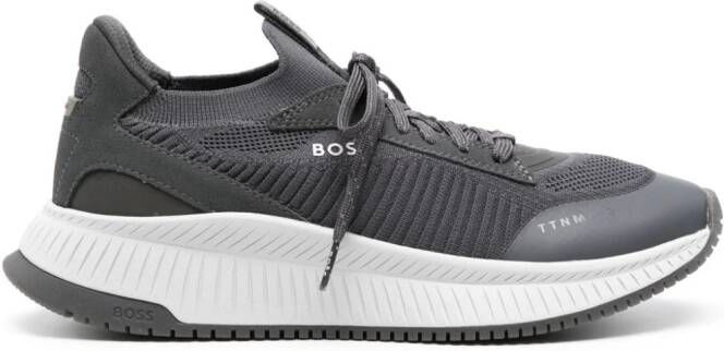 BOSS sock-style knitted sneakers Grey