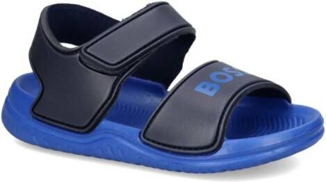 BOSS two-tone touch-strap sandals Blue