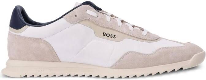 BOSS washed-effect low-top sneakers White