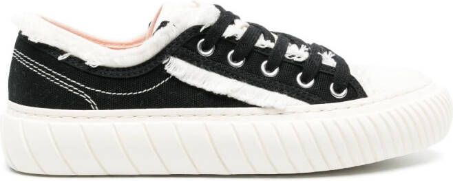Both frayed-detail low-top sneakers White