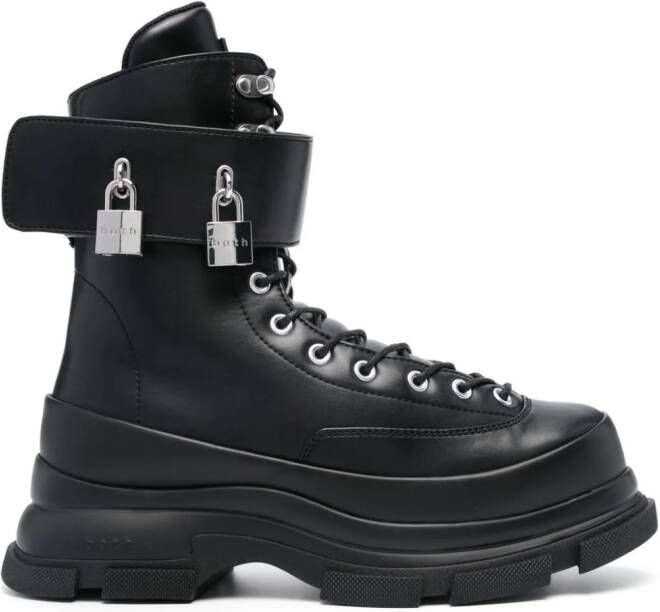 Both Gao Eva padlock-detail boots Black