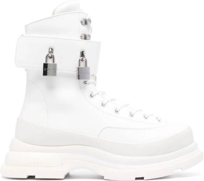 Both Gao Eva padlock-detail boots White