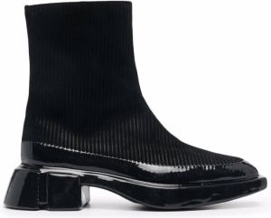 Both sock-style ankle boots Black
