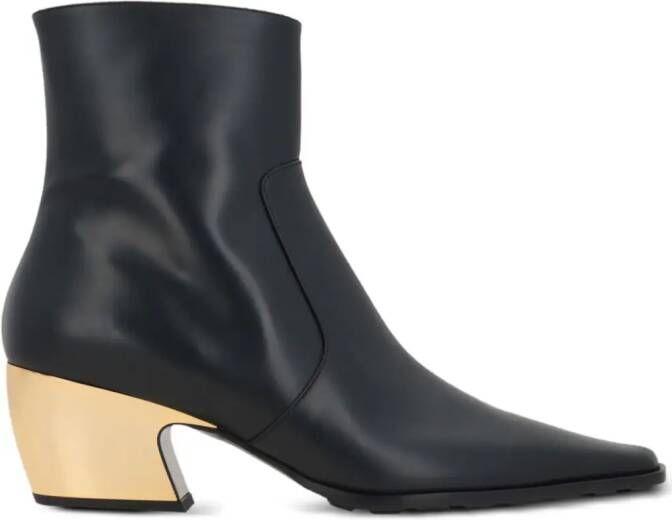 Bottega Veneta 50mm pointed-toe leather ankle boots Black