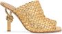 Bottega Veneta 90mm Intrecciato metallic leather heels Gold - Thumbnail 1