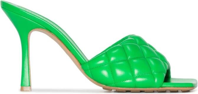 Bottega Veneta 90mm leather quilted sandals Green