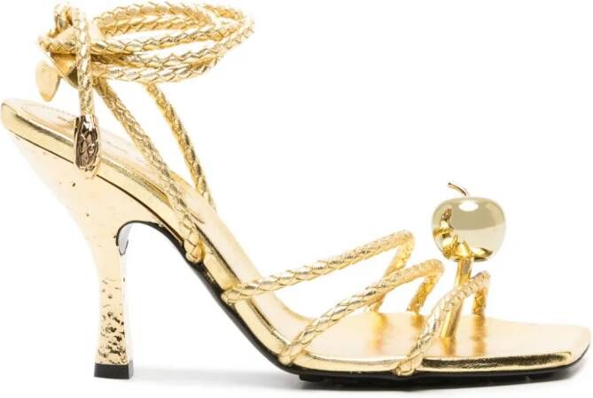 Bottega Veneta Adam 90mm metallic sandals Gold