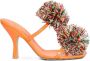 Bottega Veneta Adam Coaxial 90mm pom-pom sandals Orange - Thumbnail 1
