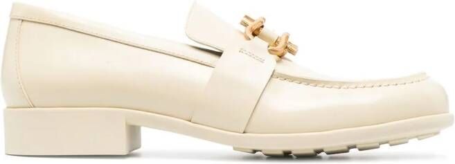 Bottega Veneta almond-toe leather loafers Neutrals