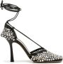 Bottega Veneta crystal-embellished tie-ankle sandals Black - Thumbnail 1