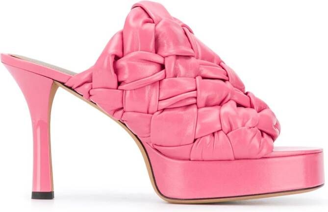 Bottega Veneta Intrecciato weave sandals Pink