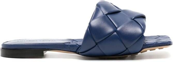 Bottega Veneta Lido Intrecciato leather slides Blue