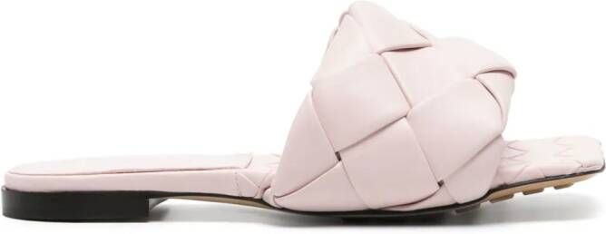 Bottega Veneta Lido Intrecciato leather slides Pink