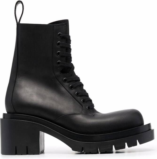 Bottega Veneta lug-sole lace-up mid-calf boots Black