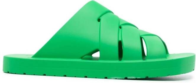Bottega Veneta Parakeet crossover strap slides Green