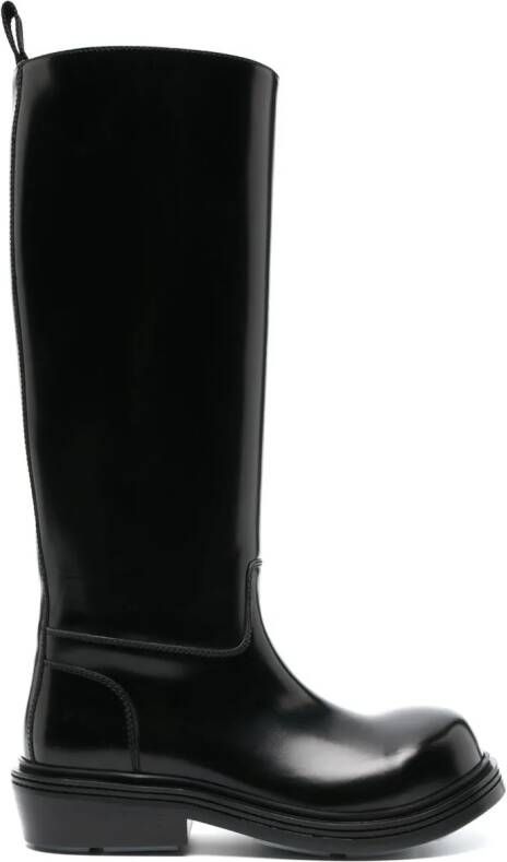 Bottega Veneta patent-leather knee-high boots Black