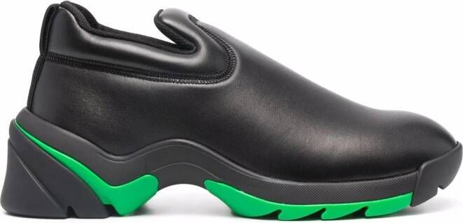 Bottega Veneta polished-finish ridged-sole sneakers Black