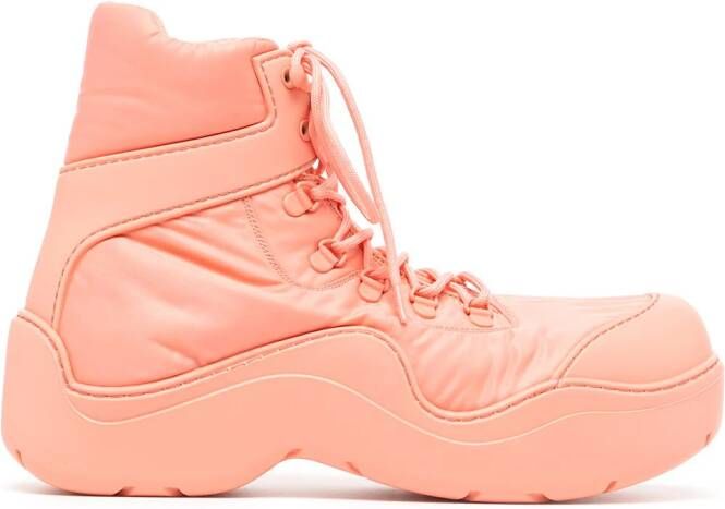 Bottega Veneta Puddle Bomber lace-up boots Pink