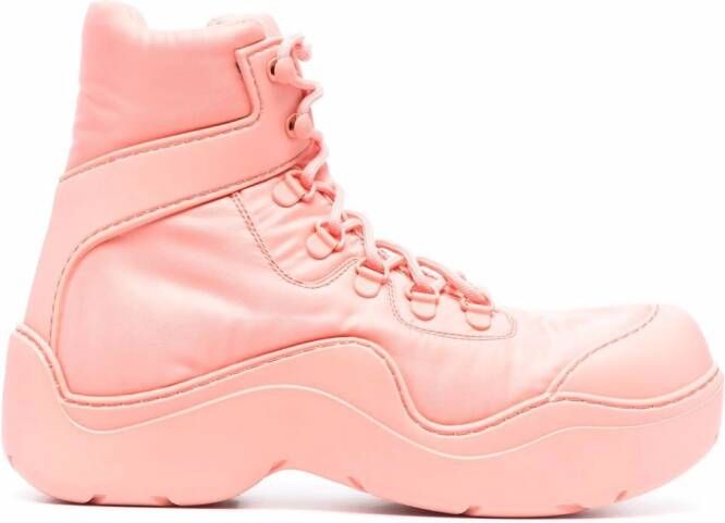 Bottega Veneta Puddle lace-up boots Pink