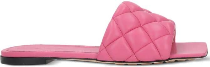 Bottega Veneta quilted leather sandals Pink