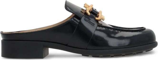 Bottega Veneta square-toe leather loafers Black