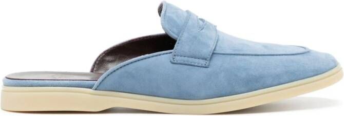 Bougeotte penny-slot suede mules Blue
