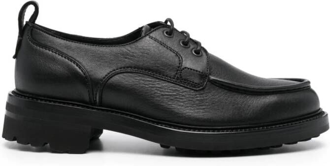 Brioni crinkled leather derby shoes Black