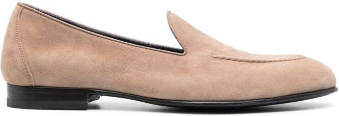 Brioni leather-suede loafers Neutrals