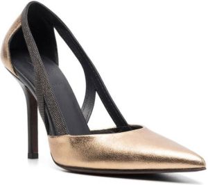 Brunello Cucinelli 110mm pointed-toe pumps Gold