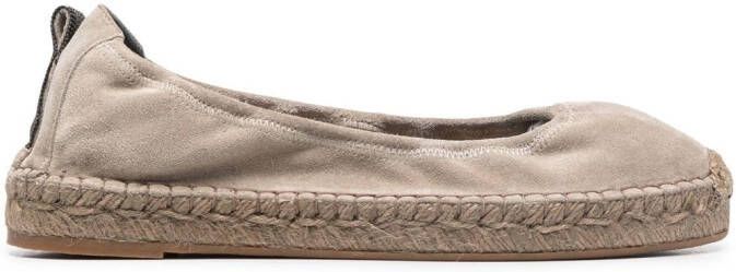 Brunello Cucinelli 20mm slip-on suede espadrilles Grey