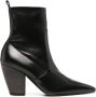 Brunello Cucinelli 80mm rhinestone-embellished leather boots Black - Thumbnail 1