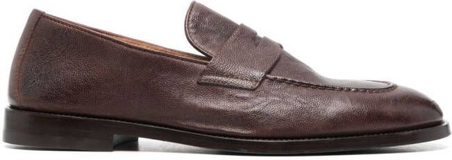 Brunello Cucinelli almond-toe flat-sole loafers Brown