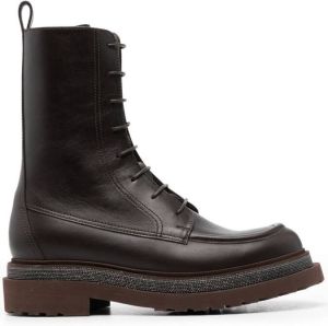 Brunello Cucinelli ankle lace-up boots Brown