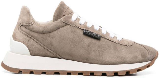 Brunello Cucinelli bead-detailing low-top sneakers Neutrals