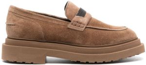 Brunello Cucinelli bead-embellished suede loafers Brown