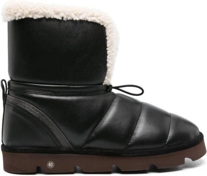 Brunello Cucinelli beaded leather boots Black