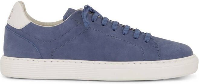 Brunello Cucinelli branded heel-counter low-top sneakers Blue