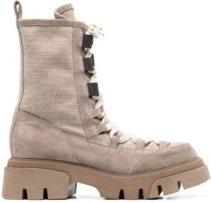 Brunello Cucinelli chunky-sole lace-up boots Neutrals