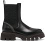 Brunello Cucinelli elasticated-side panels leather boots Black - Thumbnail 1