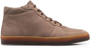 Brunello Cucinelli grained high-top sneakers Brown