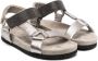 Brunello Cucinelli Kids metallic-effect touch-strap sandals Grey - Thumbnail 1