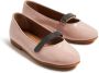 Brunello Cucinelli Kids Monili-detail leather ballerina shoes Pink - Thumbnail 1