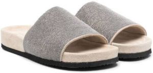 Brunello Cucinelli Kids Monili-strap slide sandals Neutrals